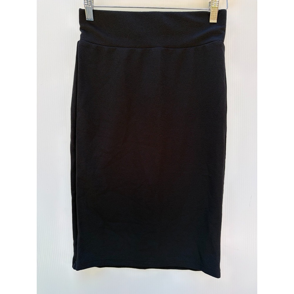 Emery Rose Womens Black Midi Pencil Skirt Size Small High Waist Textured Knit